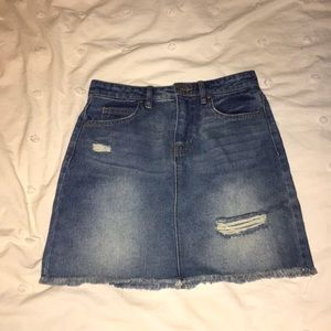 denim mini skirt